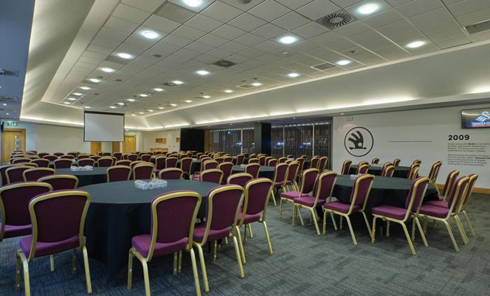 The Day's Suite features built-in audio visuals, a ceiling-mounted LCD projector and its own PA system. This vast and versatile space has seen many su